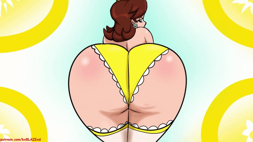 animated ass ass_focus bubble_butt bulge bxblazexd gif huge_ass lingerie mario_(series) panties princess_daisy royalty shaking_butt thighhighs twerk twerking