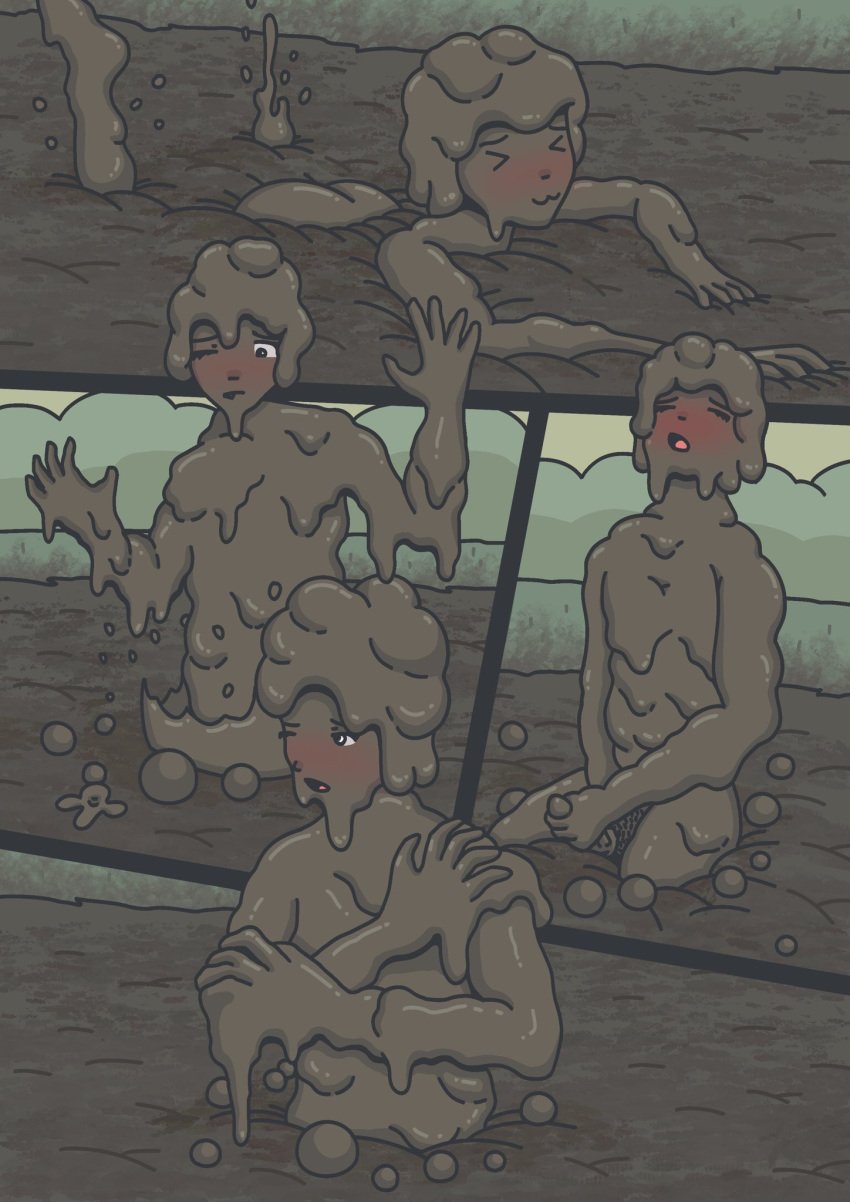 1boy ass bogexplorer completely_covered_in_mud completely_naked completely_nude covered_in_mud dirty dirty_boy male male_only masturbation mud muddy naked nude oc original original_character penis skinny tagme weird