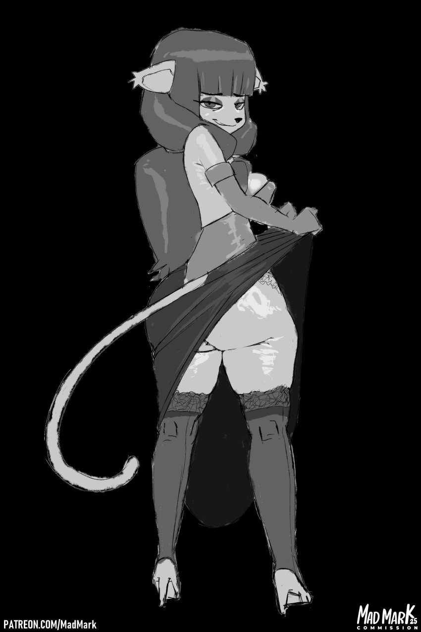 big_ass huge_ass madmark miranda_(wakfu) monochrome useless_clothing wakfu