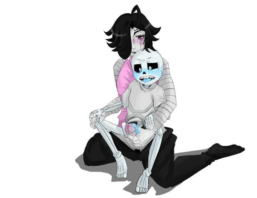 00kaori00 animated_skeleton big_dom big_dom_small_sub bigger_dom bigger_dom_smaller_sub blue_blush blue_dick blue_eyes blue_penis blue_pupils blue_testicles blue_tongue blush blushing bone bottomless bottomless_male clothed clothing duo frottage frotting gay humanoid_robot male male/male male_only meta_request mettaton mettaton_ex penis penis_on_penis pink_glans robot robot_humanoid sans sans_blush sans_eye sans_glowing_eye sans_penis sitting skeleton small_sub small_sub_big_dom smaller_sub tears tongue tongue_out transparent_background undead undertale video_games yaoi