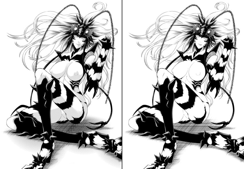 1girls antennae black_skin caw=zoo claws female female_only insect insectoid line_art long_hair monster monster_girl mosquito mosquito_girl_(one-punch_man) mosquito_musume naked nude one-punch_man solo tagme white_hair white_skin