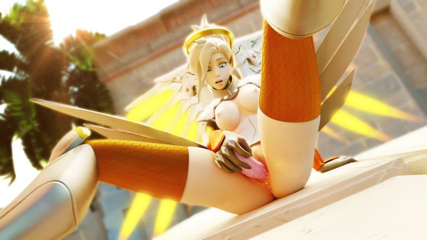 3d blender dildo effectsmaster231 masturbation mercy outdoors overwatch