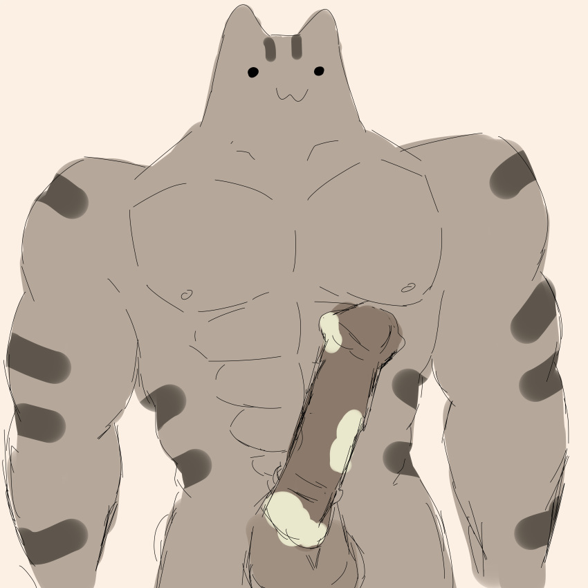 absurd_res animal_genitalia animal_penis domestic_cat equine_penis felid feline felis genderswap_(ftm) hi_res horsecock male_only mammal muscular penis pusheen pusheen_the_cat_(series) rule_63 silly_cats