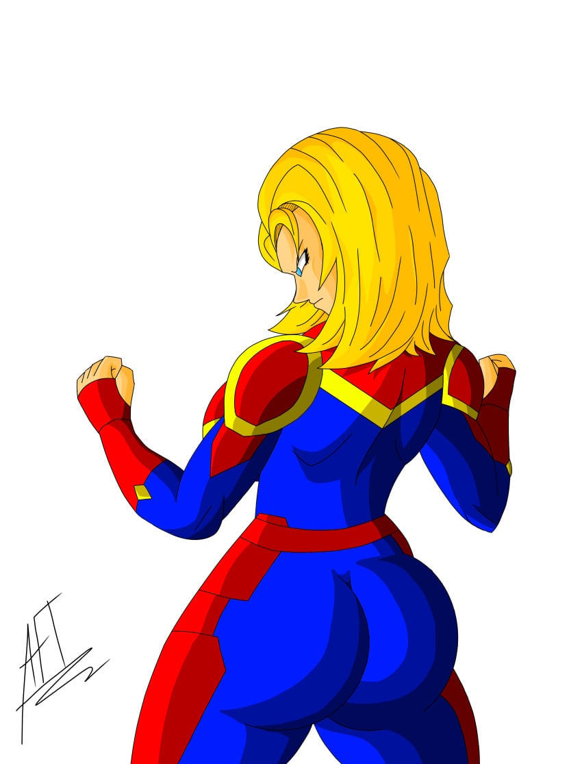 1girls afreetime big_ass big_breasts blonde_hair captain_marvel carol_danvers marvel marvel_comics