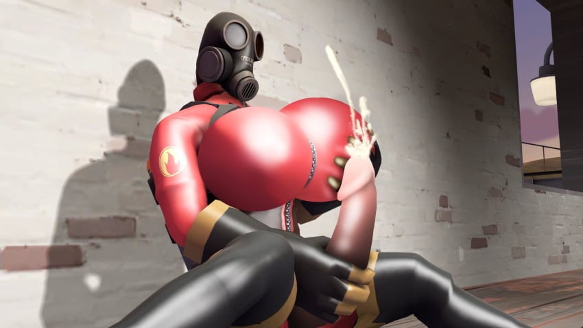 1futa 3d cum cumshot cup4eney fempyro futa_only futanari human intersex pyro rule_63 solo team_fortress_2