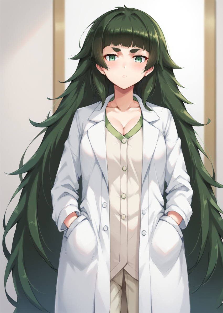 ai_generated green_eyes green_hair hiyajou_maho kawaii_waifus patreon preview steins;gate_0