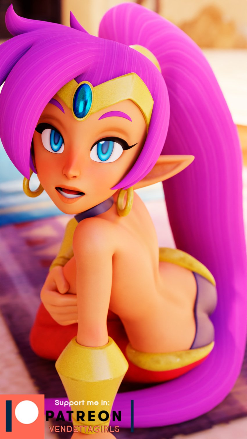 1girls 3d blender female female_only patreon shantae shantae:_half-genie_hero shantae_(character) shantae_and_the_pirate's_curse shantae_and_the_seven_sirens solo vendettagirls