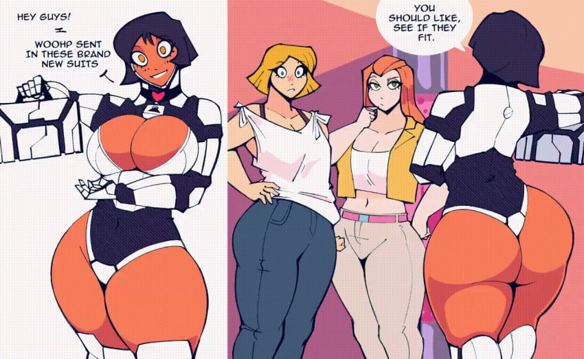 3girls alex_(totally_spies) animated brainwashing cdlum clover_(totally_spies) drone drone_suit droneification dronesuit english_text female female_only gif multiple_girls sam_(totally_spies) tagme tagme_(character) tech_control text totally_spies twitter_link