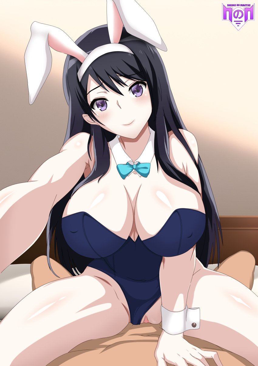 1boy 1girls absurd_res alternate_version_available artist_logo artist_name big_breasts black_hair blue_clothing blush bowtie breasts bunny_ears bunnysuit clothing_aside commission commissioner_upload cowgirl_position cuffs fake_animal_ears fake_bunny_ears female female_focus happy happy_sex hi_res hibike!_euphonium huge_breasts human kousaka_reina lipstick long_hair looking_at_viewer male male/female male_penetrating male_pov narakunonimotsu on_back on_bed outstretched_arm pov purple_eyes sex smile solo_female solo_focus spread_legs straight uncensored vaginal_penetration watermark