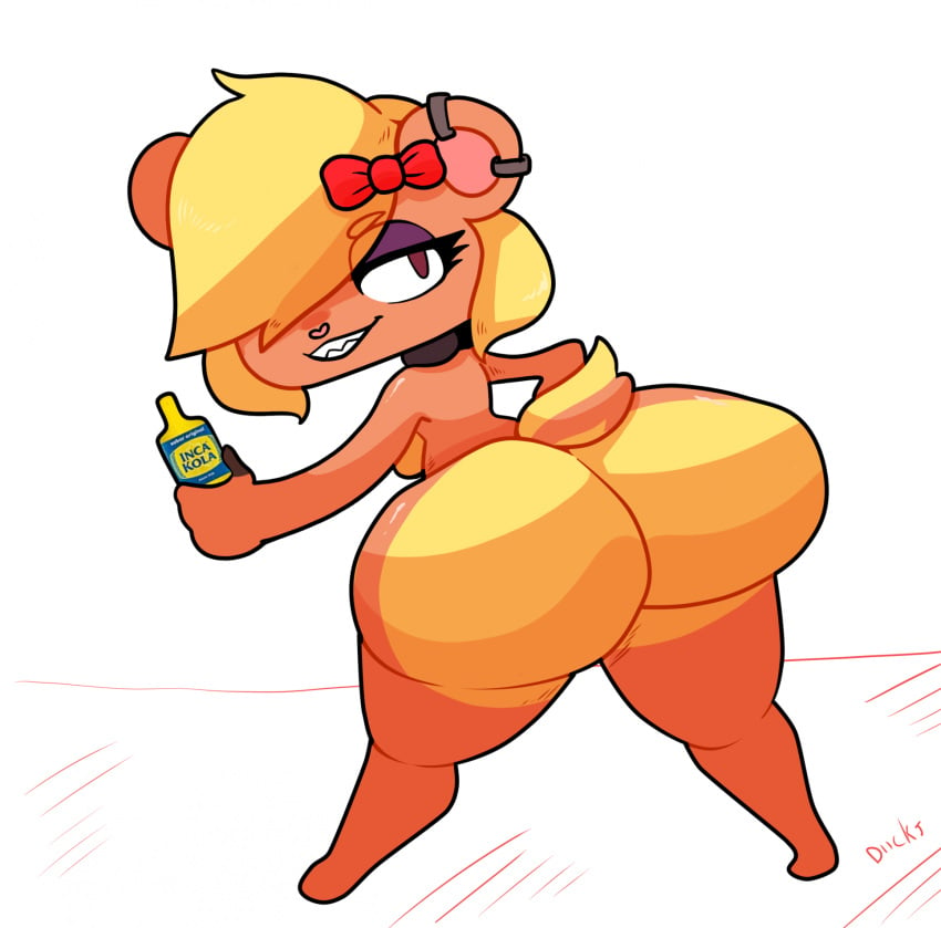 accessory anthro ass big_butt blonde_hair digital_media_(artwork) diicks ear_piercing female generation_7_pokemon hair hair_accessory hair_ribbon hi_res huge_butt inca_kola mammal nintendo nude piercing pokemon pokemon_(species) ribbons simple_background smile solo taffy_(elbasura) tail thick_thighs wide_hips yungoos