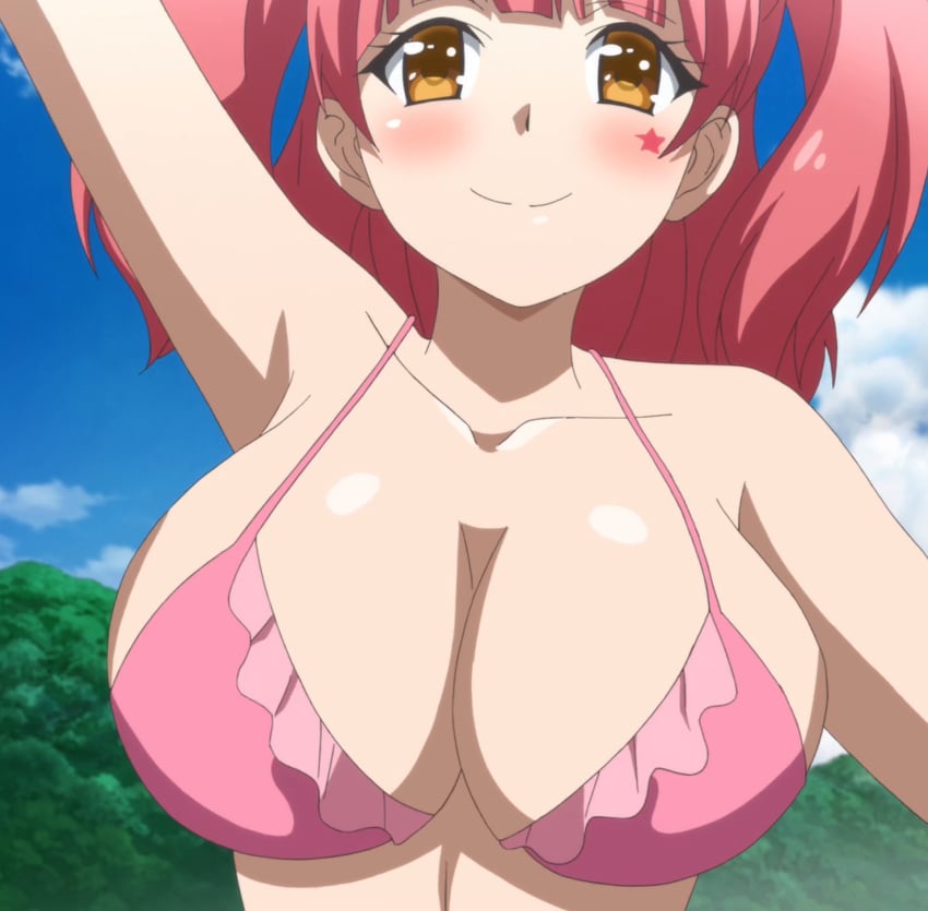 1girls big_breasts bikini breasts female fujinoki_nene hajimete_no_gal huge_breasts large_breasts screenshot stitched swimsuit tagme