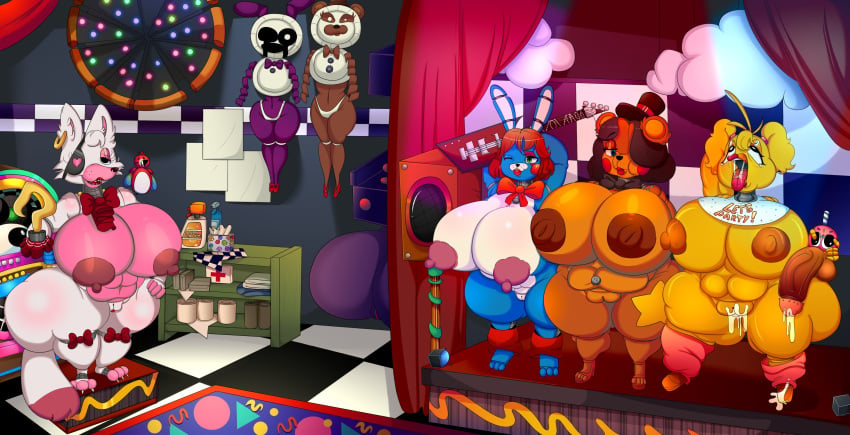 4girls aged_up ass_bigger_than_head backboob ball_with_hyper_features breasts breasts_bigger_than_head casual casual_nudity cum cupcake_(fnaf) female five_nights_at_freddy's five_nights_at_freddy's_2 huge_ass huge_breasts huge_cock hyper_penis mangle_(fnaf) nude penetration penis public public_nudity robot robot_girl rule_63 sex stomach_bulge swhotdog tag_me tagme teasing toy_bonnie_(fnaf) toy_chica_(fnaf) toy_freddy_(fnaf)