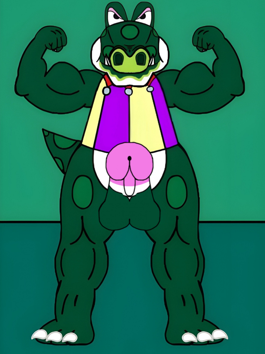 alligator anthro big_penis boots_(animal_crossing) boots_(character) glans male_only musclefurrydogaaron pokadots shaft smiling smiling_at_viewer