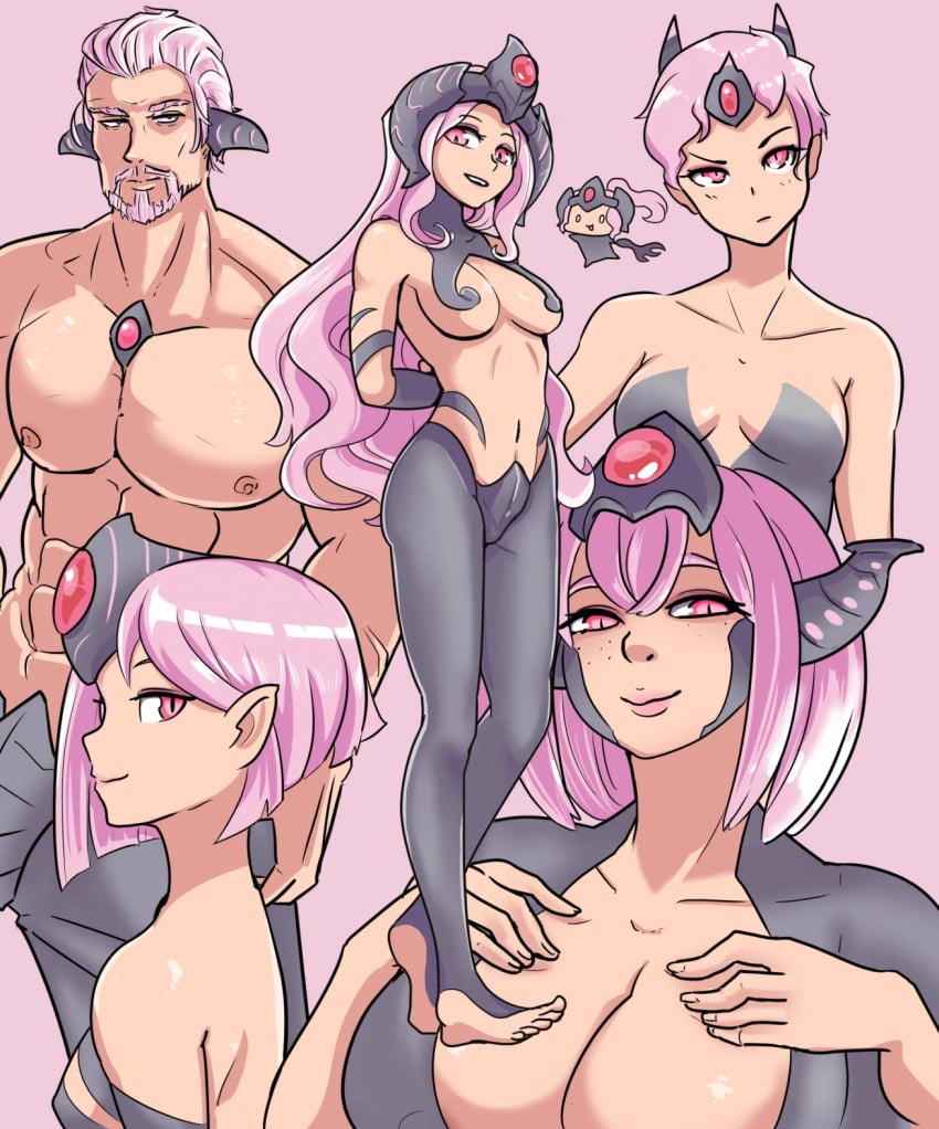 3girls androgynous barefoot beard breasts_bigger_than_head buff chaos_(warhammer) chaos_daemon chaos_god chaos_goddess crown crystal eldar elf_ears female femboy freckles freckles_on_face gem god goddess horn horns jewel jewelry long_hair male messy_hair mick19988 muscular pink_eyes pink_hair pointy_ears revealing revealing_clothes shapeshifter shapeshifting short_hair skimpy skimpy_clothes slaanesh strong tiara unusual_clothing warhammer_(franchise) warhammer_40k warhammer_age_of_sigmar warhammer_fantasy