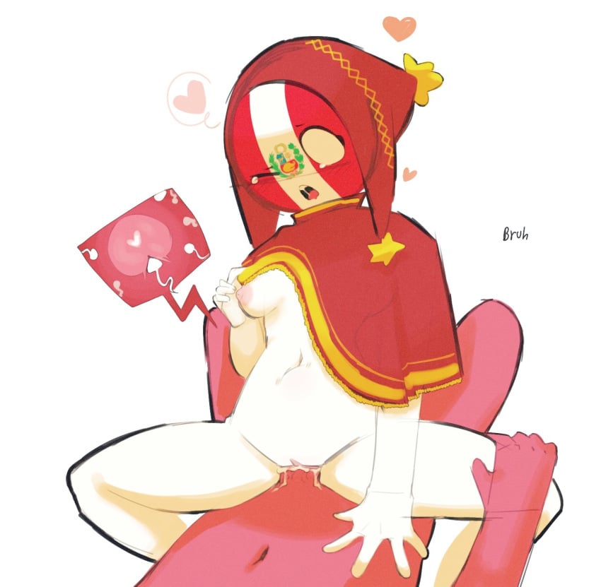 anonymous_male anthro belly_bulge chullo countryhumans countryhumans_girl cum_in_pussy cum_inside hand_on_thigh hat headwear heart hearts impregnation one_eye_closed open_mouth ovum peru_(countryhumans) semen sleepserumm sperm_cell sperm_meets_ovum spread_legs tears x-ray