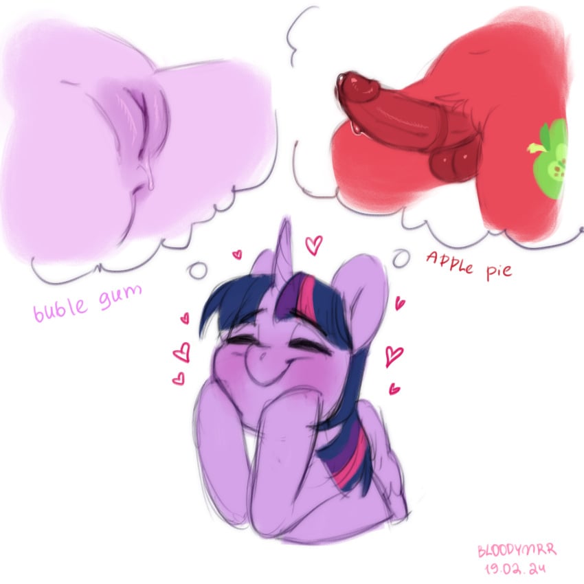 absurd_res big_macintosh_(mlp) bisexual bloodymrr cute equid equine erection female female/female feral friendship_is_magic genitals happy hasbro heart_symbol hi_res horn humanoid_penis imagination male male/female mammal my_little_pony mythological_creature mythological_equine mythology penis pussy smile solo starlight_glimmer twilight_sparkle_(mlp) unicorn wholesome