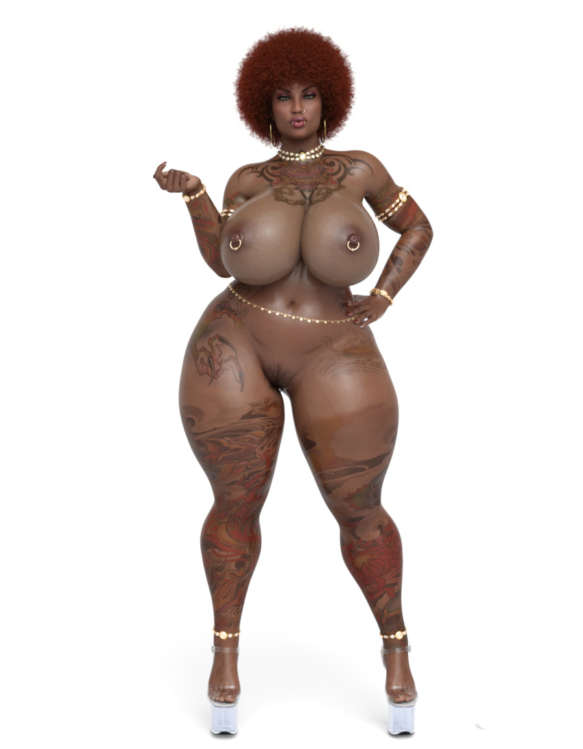 3d big_breasts bobbywhore busty curvy ebony enormous_breasts fat_ass gigantic_ass gigantic_breasts high_heels huge_ass huge_breasts lip_piercing nipple_piercing nose_piercing nose_ring piercing platform_heels thick thick_ass thick_thighs voluptuous voluptuous_female