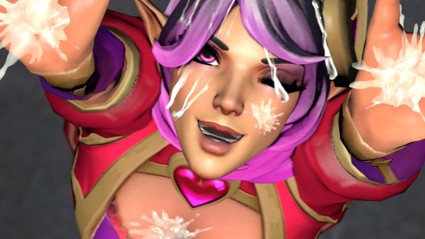 3d alternate_costume cum cum_on_face cumshot elf female heartbreaker_skye paladins skye_(paladins) source_filmmaker