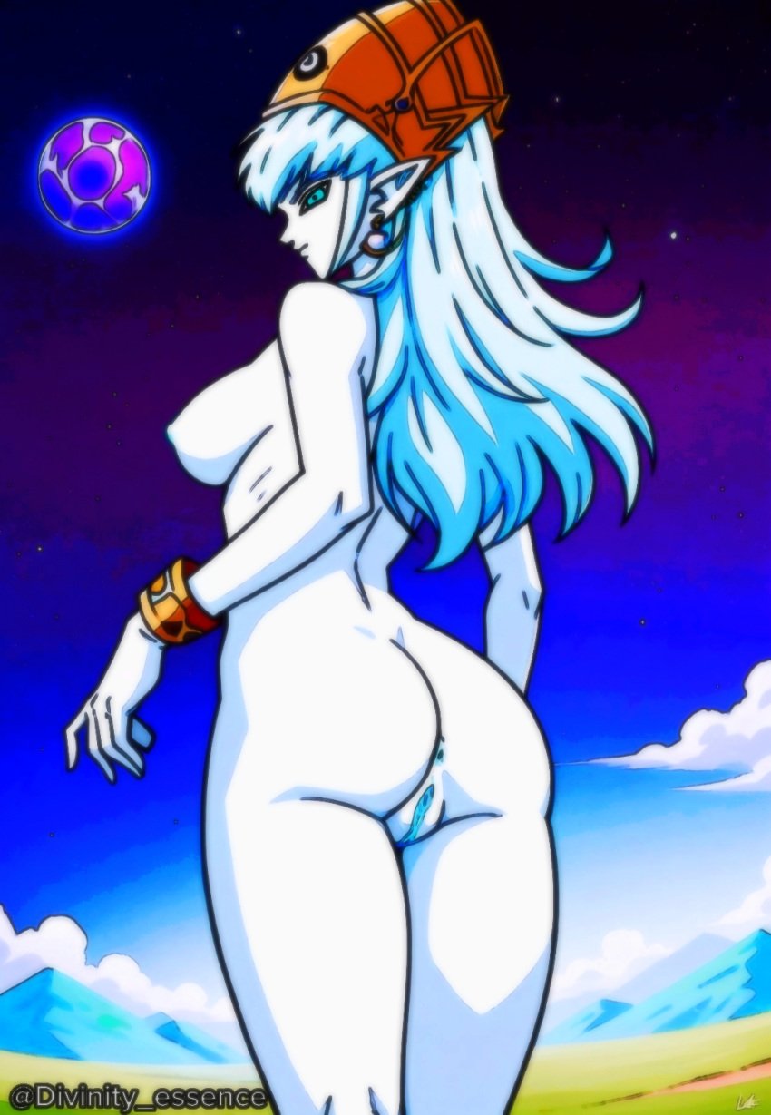 aeos agios ai_generated aios aiosu blue_body blue_eyes blue_hair divinity_essence dragon_ball dragon_ball_heroes goddess ladyaeos perfect_body pointy_ears super_dragon_ball_heroes supreme_kai_of_time time_power_unleashed_form time_power_unleashed_form_(dragon_ball)