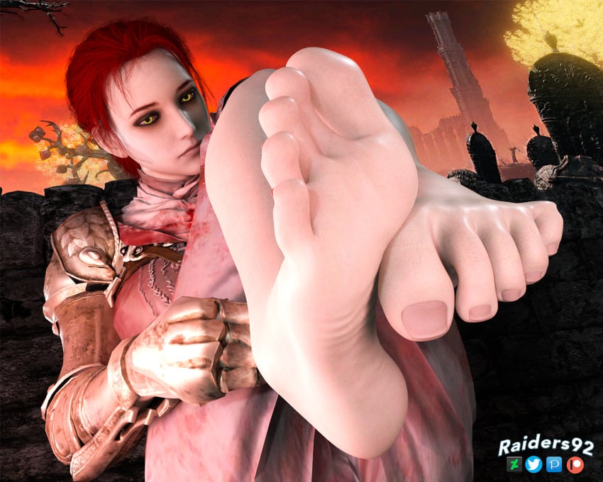 barefoot caelid elden_ring feet female female_only foot_fetish foot_focus fromsoftware millicent_(elden_ring) raiders92 soles solo toes