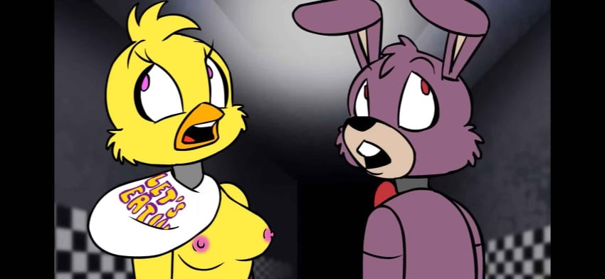 animatronic avian avian_humanoid beak chica_(fnaf) edit edited five_nights_at_freddy's furry nipple_slip nipples tony_crynight wardrobe_malfunction