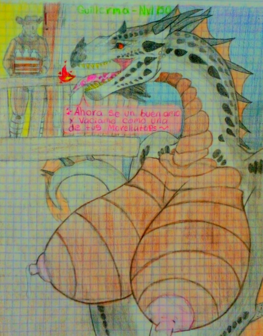 anon anthro ark_survival_evolved big_breasts bodily_fluids breast_milking breasts dragon elangelote european_mythology female hi_res lactating mature_female mythological_creature mythological_scalie mythology red_eyes scalie smile tail western_dragon wyvern