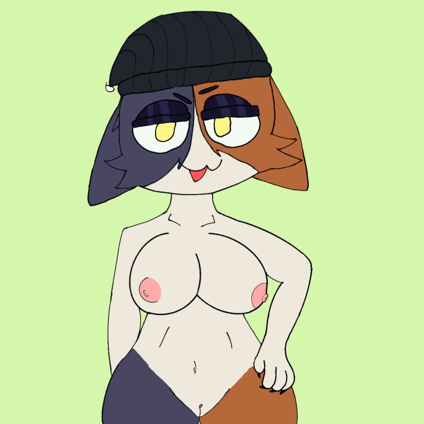 anthro beanie beanie_only big_breasts breasts calico_cat clothing domestic_cat epic_games felid feline felis female fortnite fortnite:_battle_royale genitals hat hat_only headgear headgear_only headwear headwear_only hi_res mammal meow_skulls mostly_nude nipples pussy rampampam solo thick_thighs