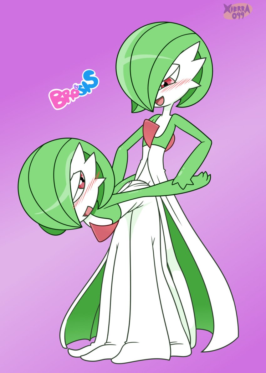 1boy 1girls blush brother brother/sister brother_and_sister brother_penetrating_sister doggy_style female female_gardevoir gardevoir incest male male/female male_gardevoir nintendo pokemon pokemon_(species) pokemon_rse pulling_arms red_eyes sibling sibling_incest sibling_lust siblings sister standing_doggy_style xierra099