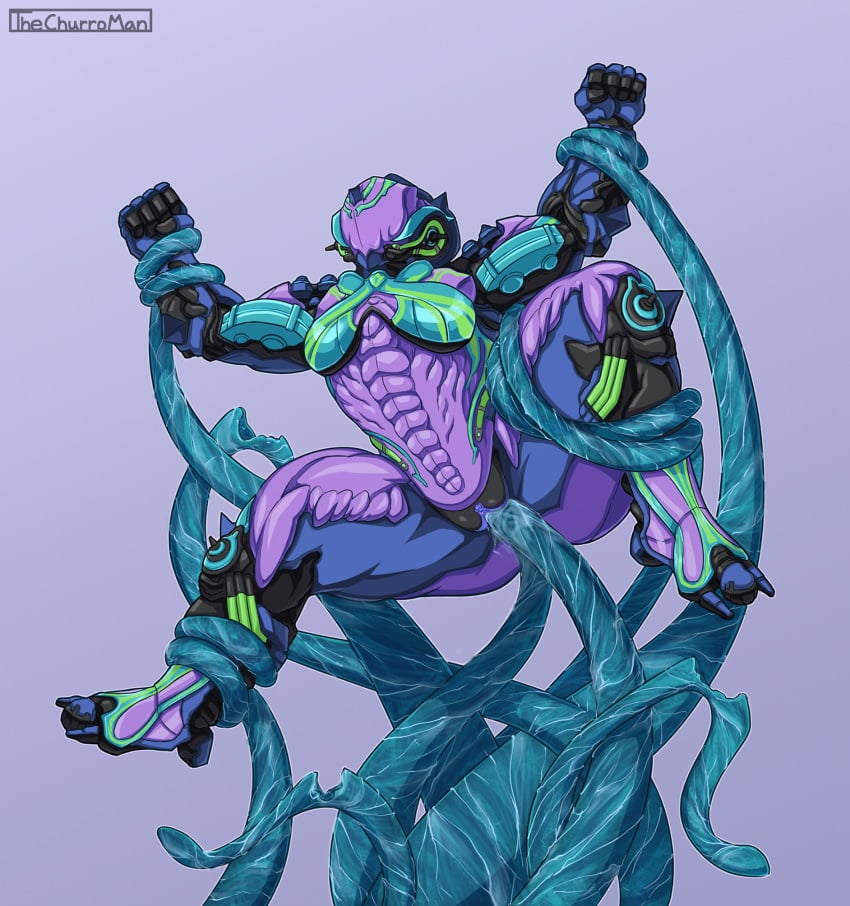 2d 2d_(artwork) 2d_artwork anal breasts double_penetration female hildryn_(warframe) hydroid_(warframe) penetration pussy rape restrained spread_legs tentacle tentacle_sex thechurroman vaginal_penetration warframe