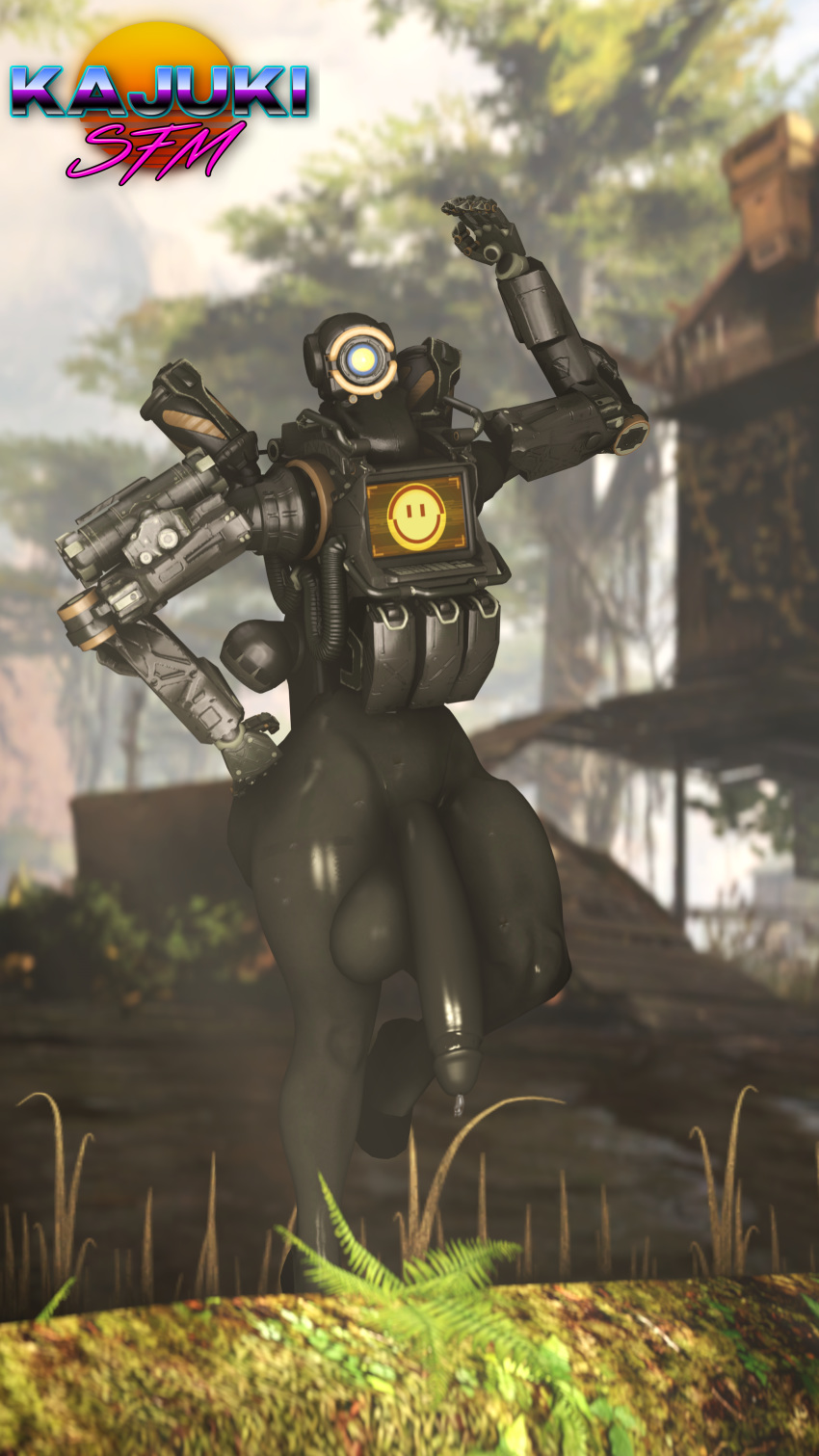 1male 1robot 3d :) anthro apex_legends black_body circumcised fern forest hand_on_hip hanging_penis happy huge_ass huge_balls huge_cock joints kajukisfm long_penis male male_only mechanical_fixation monitor nature no_pubes outdoors pathfinder_(apex_legends) penis retracted_foreskin robot robot_joints robotic_arm smiley_face solo_male source_filmmaker swamp tagme titanfall watermark waving wet_skin