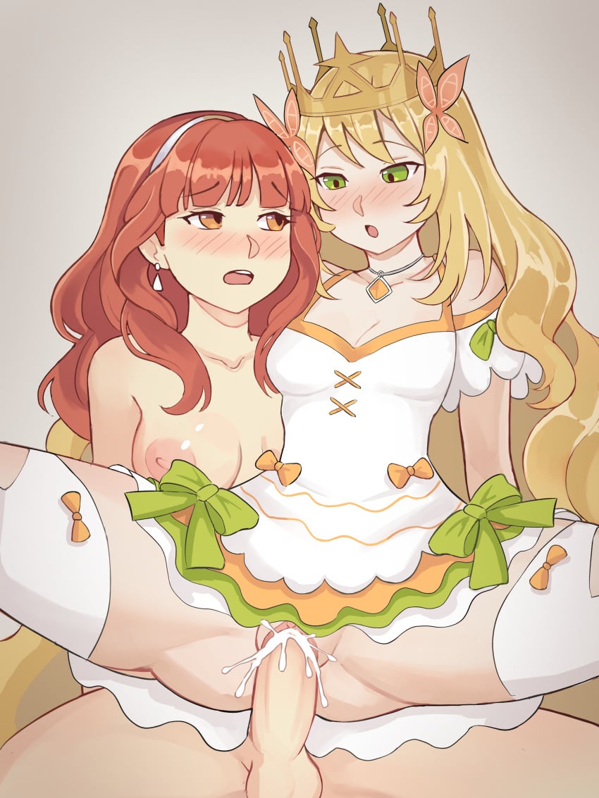 1futa 1girls alternate_costume areolae ass_visible_through_thighs balls bangs bare_arms bare_thighs bellfonts big_penis blonde_hair breasts celica_(fire_emblem) celine_(fire_emblem) cleavage completely_nude cum cum_in_pussy cum_inside dress duo earrings erection female fire_emblem fire_emblem_echoes:_shadows_of_valentia fire_emblem_engage futa_on_female futanari green_eyes human light-skinned_female light-skinned_futanari light_skin long_hair medium_breasts nintendo nipples no_panties nude nude_female open_mouth orange_eyes orange_hair penis pussy royalty sex short_sleeves sitting small_breasts spread_legs thick_thighs thighhighs thighs tiara vaginal_penetration very_long_hair yellow_hair