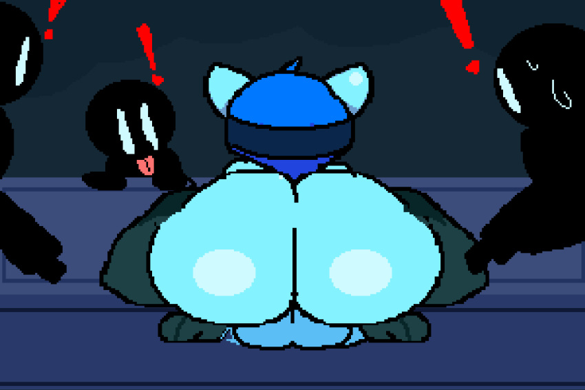 ! 1boy 1male 2019 animated anus ass backsack balls big_ass big_butt blue_fur blue_hair cosplay fat_ass furry group konami loop male male_only metal_gear penis penis_on_ground pixel_art presenting presenting_hindquarters ripped_stockings solo_focus squat squatting stockings superiorfox sweatdrop thigh_highs thighs timbywuff tongue tongue_out twerking video_games