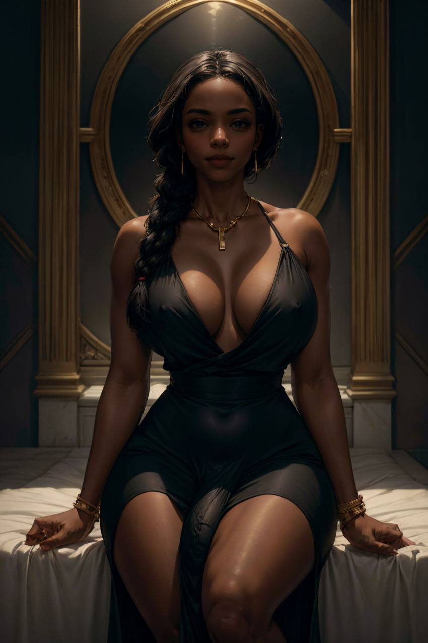 1futa ai_generated balls breasts dark-skinned_futanari dickgirl futa_only futadiffusion futanari nsfw penis perfect_body ready_to_fuck solo spooky