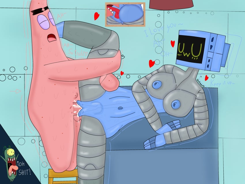 2d ass breasts breasts_out copepod cum cum_in_pussy cum_inside female humanoid inside karen_plankton kitchen_table licking_ass male nipples open_mouth patrick_star penis_in_pussy plankton pussy robot robot_breasts robot_girl robot_humanoid robot_pussy screaming screen_face sdickman99 sex sheldon_j._plankton spongebob_squarepants starfish underwater vaginal_penetration wet_penis wet_pussy