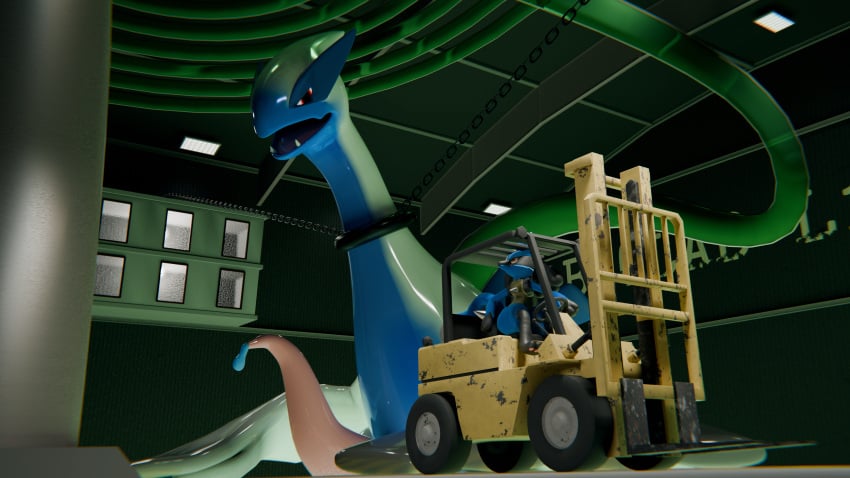 16:9 3d_(artwork) 4k absurd_res ambiguous_gender anthro aquinas_audax avian blender_(artwork) blender_cycles blue_body blue_fur bodily_fluids canid canine chained chains collar collar_only digital_media_(artwork) duo feral forklift fur generation_2_pokemon generation_4_pokemon genital_fluids genitals hi_res laboratory legendary_pokemon lucario lugia macro male mammal nintendo nude open_mouth osha_violation penis pipes pokemon pokemon_(species) precum size_difference tail tube widescreen