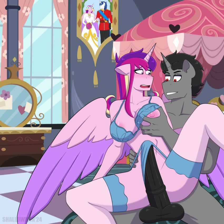 anthro cheating duo female friendship_is_magic hasbro hi_res infidelity male male/female my_little_pony princess_cadance_(mlp) shallowwin spade_lovelight