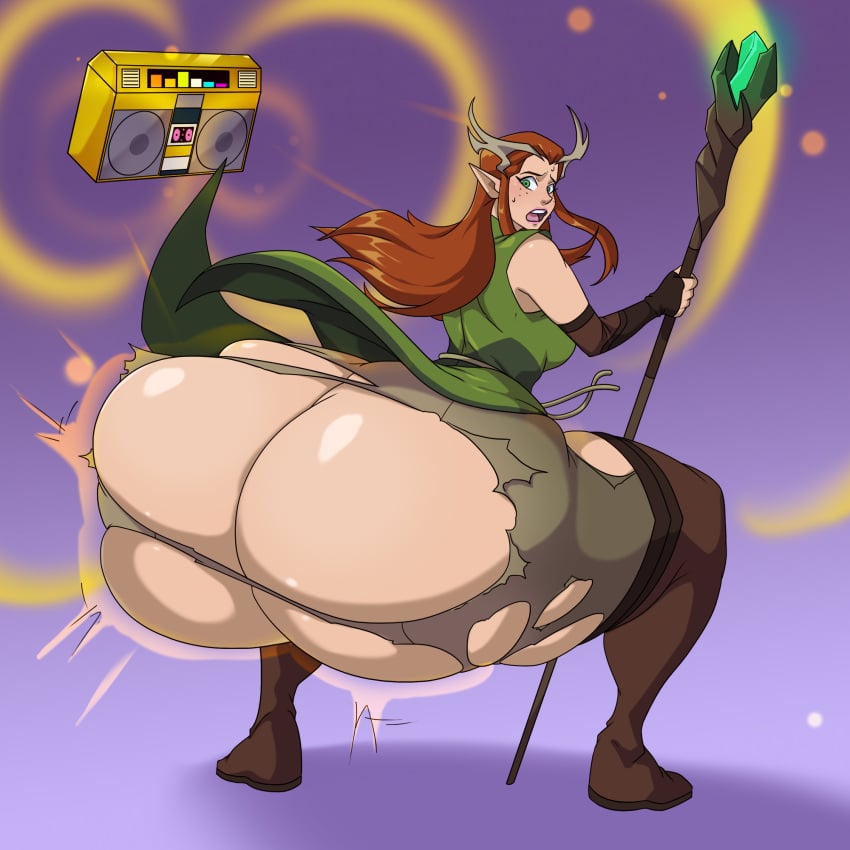 1girls ass ass_expansion big_ass bottom_heavy brown_hair bubble_butt clothing critical_role critical_role:_vox_machina crouching dat_ass dnd dumptruck_ass elf elf_female fat_ass female female_only gold_boombox_(prevence) huge_ass keyleth large_ass massive_ass png ripped_clothing solo spiralingstaircase squatting staff thick_ass thick_thighs thunder_thighs twerk_hypnosis twerking wardrobe_malfunction wide_hips