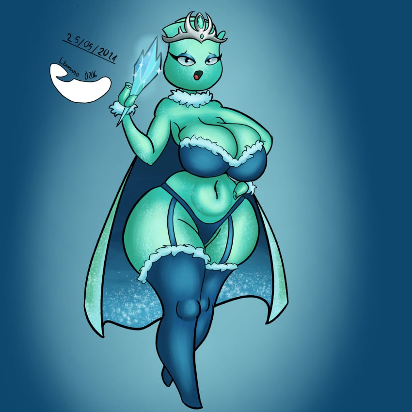 big_ass big_breasts frost_rose_(pvz) ice_body lbanano0206 lingerie plant plants_vs_zombies rose_(pvz)