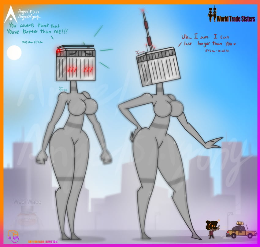 9/11 agonywelds angelsagony anthro ass breasts building buildings controversial controversy deki female never_forget offensive smaller_male taller_girl tenna thick_ass thick_thighs thighs twin_towers wide_hips worldtradesisters