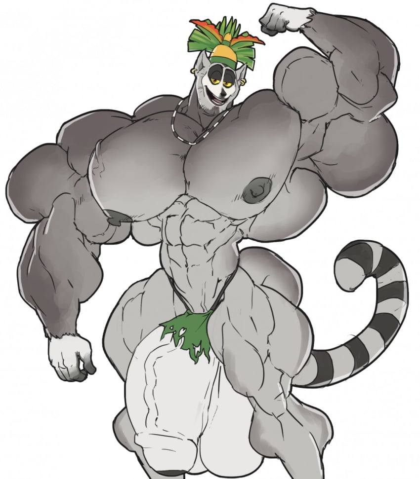 1boy 1male abs all_hail_king_julien anthro armpit big_arms big_balls big_biceps big_calves big_forearms big_legs big_muscles big_pecs big_penis big_quads big_thighs calves dreamworks flaccid flexing foreskin hyper hyper_balls hyper_genitalia hyper_muscles hyper_penis hyper_testicles king_julien madagascar_(series) male male_only muscles muscular muscular_legs muscular_male muscular_thighs netflix partially_retracted_foreskin pecs penis quads remert solo tail uncut veins veiny_arms veiny_muscles veiny_penis