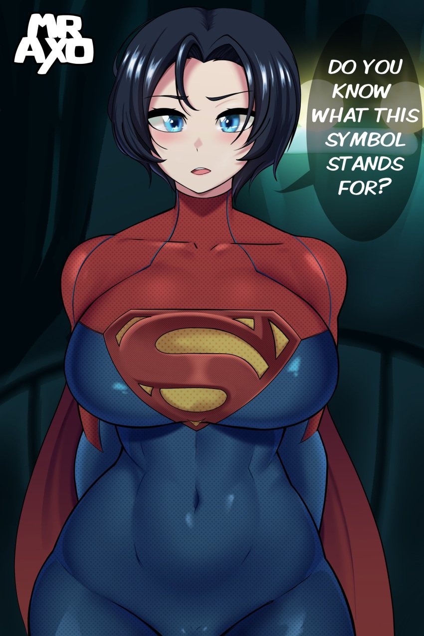 1girls 2d background belly_button big_ass big_breasts black_hair blue_bodysuit blue_clothing blue_eyes blush bodysuit breasts cape chubby collarbone curvy dc dc_comics dc_extended_universe dceu dialogue embarrassed english_text eyes female female_only front_view high_resolution huge_ass huge_breasts kara_zor-el kryptonian large_ass large_breasts light-skinned_female light_skin looking_at_viewer mister_axolotl muscular_female navel open_eyes open_mouth pov question red_cape sasha_calle shiny_hair short_hair signature solo solo_female speech_bubble standing supergirl supergirl_(dceu) supergirl_(sasha_calle) supergirl_(series) superhero superhero_costume superheroine superman_(series) text text_bubble the_flash_(2023) the_flash_(series) thick_thighs thighs tight_bodysuit tight_clothes tight_clothing very_high_resolution voluptuous voluptuous_female wide_hips