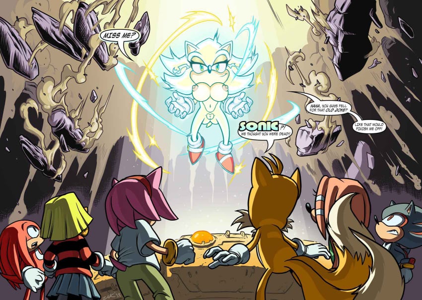 amy_rose aura big_breasts breasts butt_from_the_front comic_panel dialogue dialogue_bubble edit edited edited_image edited_official_artwork exposed_breasts exposed_pussy eyelashes female female_focus fleetway_comics fleetway_sonic_(character) furry furry_female furry_only genderbent genderswap_(mtf) gloves_and_shoes_only glowing glowing_female half-closed_eyes hedgehog hyper_sonic hyper_sonic_(sonic_the_comic_online) knuckles_the_echidna mobian_(species) multiple_characters naked_female nerota rule_63 seductive seductive_look shadow_the_hedgehog shaved_pussy smile sonic_(series) sonic_the_comic sonic_the_comic_online sonic_the_hedgehog sonic_the_hedgehog_(series) super_form tagme tails tekno_the_canary tikal_the_echidna