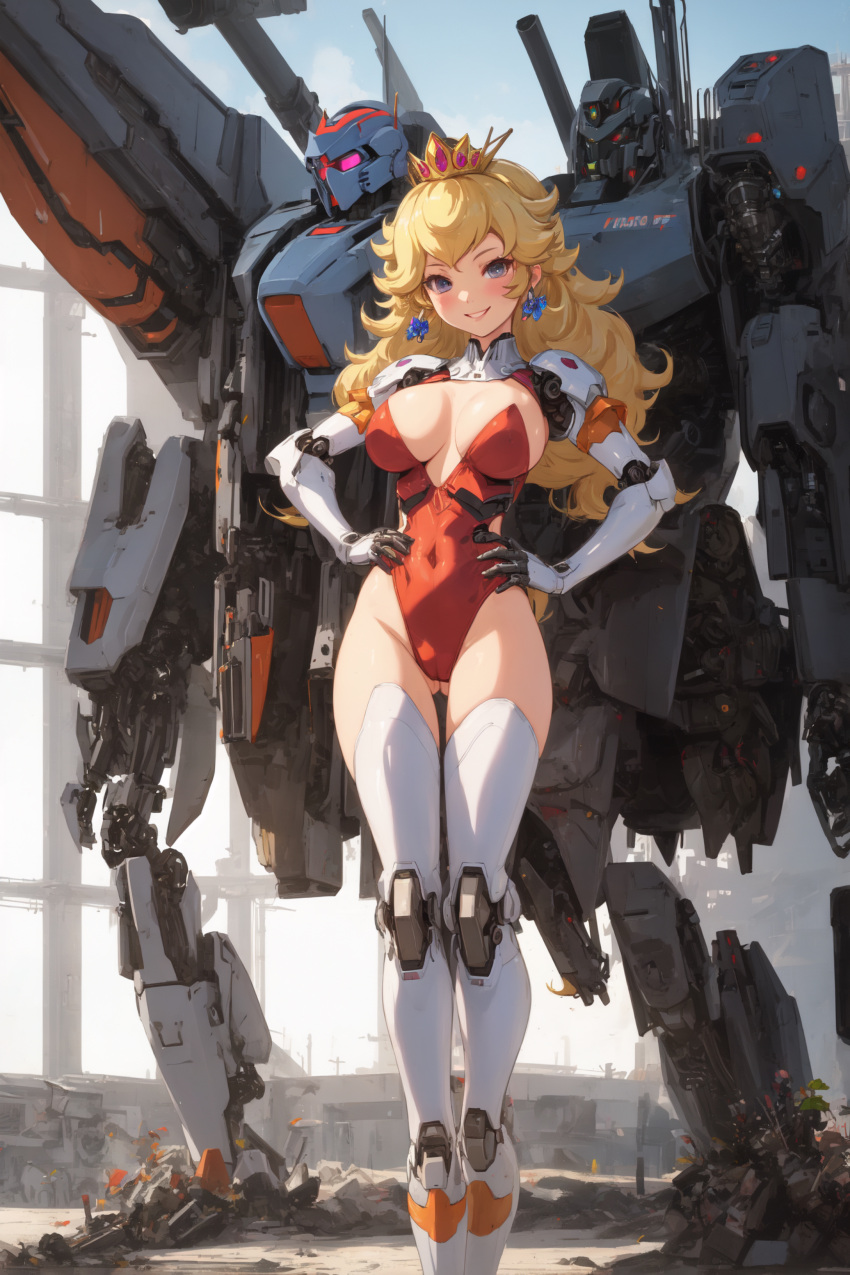 absurdres ai_generated female highres mario_(series) mecha non-web_source pilot princess_peach robot