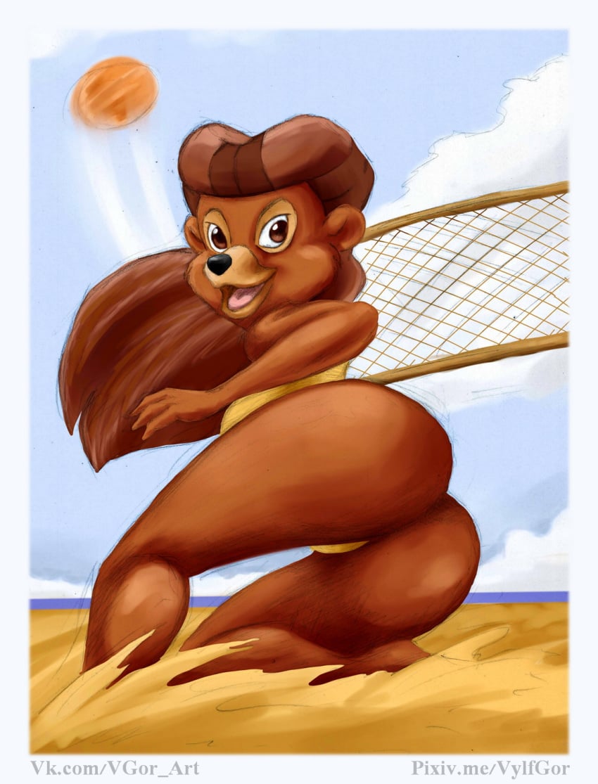 beach disney female furry rebecca_cunningham solo swimsuit talespin trzaraki volleyball vylfgor