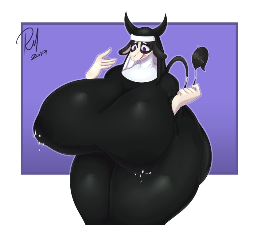 anthro bovine cow_girl ella_(redmoon83) huge_ass nun original original_character redmoon83 tagme tail thick_thighs wide_hips