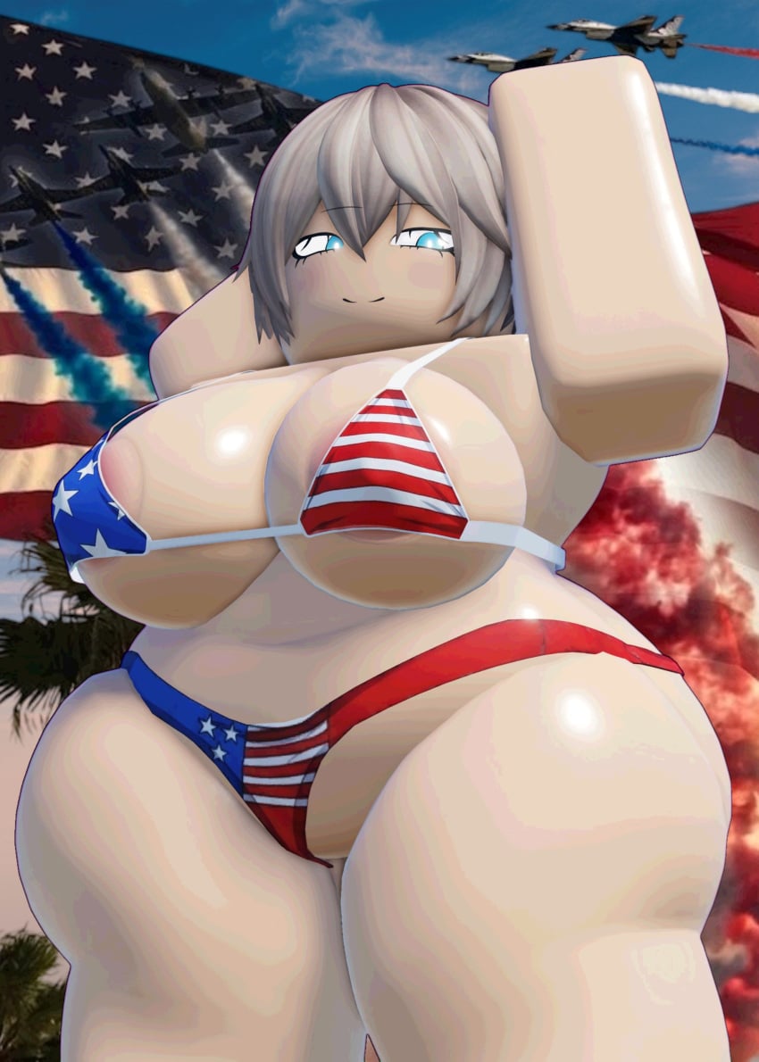 1female 1girl 1girls 1woman 2026 3d 3d_(artwork) 3ntnsfw 4th_of_july american american_female american_flag american_flag_bikini bikini boobs breasts digital_media female female_focus female_only fourth_of_july hair huge_thighs jpeg jpg light-skinned_female light_skin roblox roblox_studio robloxian short_hair solo solo_female solo_focus thick_thighs tits wide_thighs