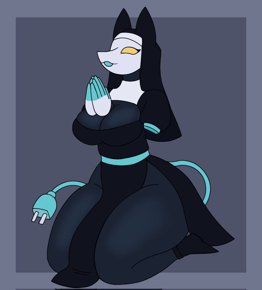 1girl 1girls breasts cat_ears curvy deltarune deltarune_chapter_5 female furry legs nun nun_outfit tagme tasque_manager tasque_manager_(deltarune) tasque_manager_(nun) thick_thighs tight_clothing voluptuous voluptuous_female yellow_eyes