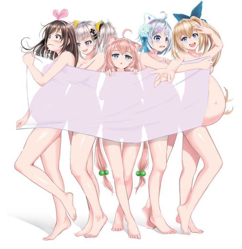 .live 5girls a.i._channel animal_ears crossover female gibun_(sozoshu) groping hinata_channel kaguya_luna kaguya_luna_official kizuna_ai kizuna_ai_inc. long_hair mirai_akari mirai_akari_project multiple_girls multiple_pregnancies nekomimi nekomiya_hinata nude pink_hair pregnant quintet see-through siro_(dennou_shoujo_youtuber_siro) the_moon_studio third-party_edit virtual_youtuber white_background