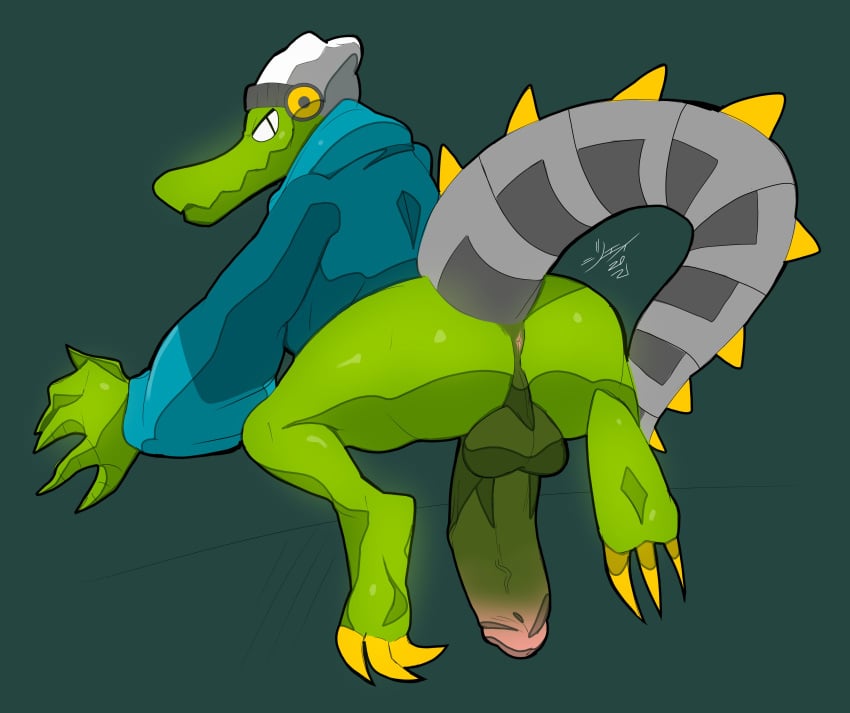 anthro anus big_ass big_penis claws commission digitigrade feet hi_res jaynator1 latch lethal_league looking_at_viewer looking_back smile tail