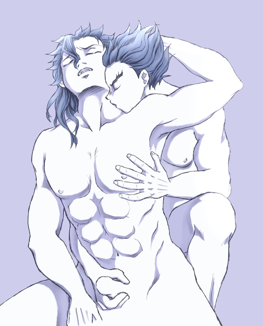 2boy breast_grab demon demon_boy demon_horns demon_humanoid demon_slayer dominant dominant_male domination gay gay_anal gay_male gay_sex hantengu horny horny_male implied_anal implied_penetration implied_sex japanese japanese_clothes japanese_clothing japanese_male jerking_off jerking_off_another jerking_off_hand_motion jerkingoff jerkingoff_another kimetsu_no_yaiba kissing kissing_neck kissing_while_penetrated kissing_while_penetrating long_bangs long_hair long_hair_male male male/male male_focus male_only male_penetrating muscles muscular muscular_male pointy_ears sekido sharp_teeth stroking stroking_cock stroking_penis submissive submissive_male tan-skinned_male tan_skin upper_moon yaoi younger_dom_older_sub younger_penetrating_older zohakuten